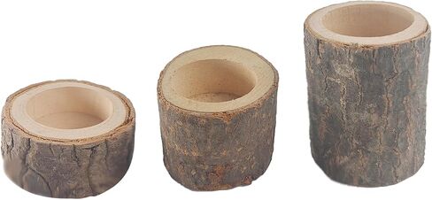 Set of 6 Personalized Wooden Tea Light Candle Holders, Rustic Wood Votive Tealight Holders for Wedding Centerpieces, Birthday Parties, Home Decoration (1" H, 1.65" H, 2.75" H) in Saudi Arabia