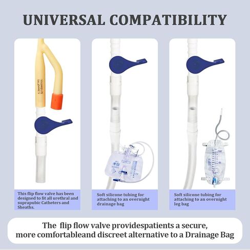 Urinary Drainage Bag Valve with Easy Lever Handle Secure Connection Spill Resistant Design Compatible with Leg Bags and Bedside Urine Bags, 10Pack in Saudi Arabia