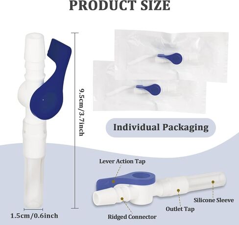 Urinary Drainage Bag Valve with Easy Lever Handle Secure Connection Spill Resistant Design Compatible with Leg Bags and Bedside Urine Bags, 10Pack in Saudi Arabia