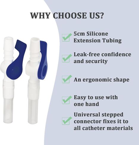 Urinary Drainage Bag Valve with Easy Lever Handle Secure Connection Spill Resistant Design Compatible with Leg Bags and Bedside Urine Bags, 10Pack in Saudi Arabia