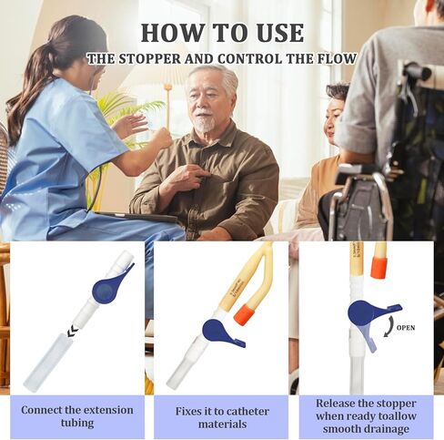 Urinary Drainage Bag Valve with Easy Lever Handle Secure Connection Spill Resistant Design Compatible with Leg Bags and Bedside Urine Bags, 10Pack in Saudi Arabia
