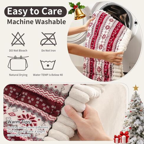 Plush Warm Sofa Cover, Pet Couch Cover for 2-3 Seater Sofas, Sofa Covers for Pet Washable, Non-Slip Christmas Couch Covers for Pets, Dog Couch Protectors for Christams(1PC,Black,27.6"×70.9") in Kuwait