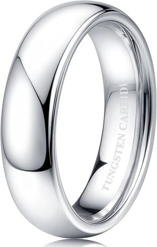 Tungary 2mm 4mm 6mm 8mm Tungsten Carbide Wedding Band Rings for Women Men Silver Plated Domed High Polish Stackable Rings Engagement Statement Promise Wedding Band Ring Comfort Fit 6-12 Not Tarnished in Saudi Arabia