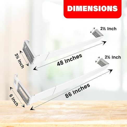 Amazing Drapery Hardware 2.5 Inch Wide Pocket Curtain Rod with Adjustable Clearance Brackets - 1 Pack, 48-86 Inches, Includes Rod, Brackets, and Installation Hardware in Saudi Arabia