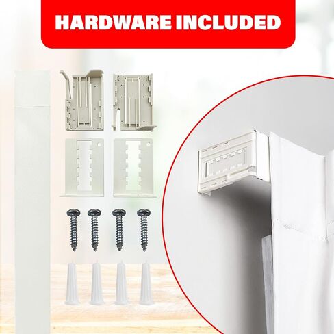Amazing Drapery Hardware 2.5 Inch Wide Pocket Curtain Rod with Adjustable Clearance Brackets - 1 Pack, 48-86 Inches, Includes Rod, Brackets, and Installation Hardware in Saudi Arabia