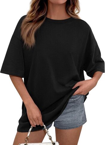 PRETTYGARDEN Women's 2026 Spring Going Out Tops Casual Short Sleeve Crewneck Loose Fit Basic Cute Tee Shirts Summer Outfits in Saudi Arabia