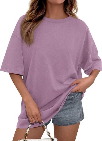 PRETTYGARDEN Women's 2026 Spring Going Out Tops Casual Short Sleeve Crewneck Loose Fit Basic Cute Tee Shirts Summer Outfits in Saudi Arabia