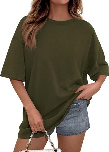 PRETTYGARDEN Women's 2026 Spring Going Out Tops Casual Short Sleeve Crewneck Loose Fit Basic Cute Tee Shirts Summer Outfits in Saudi Arabia