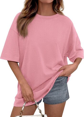 PRETTYGARDEN Women's 2026 Spring Going Out Tops Casual Short Sleeve Crewneck Loose Fit Basic Cute Tee Shirts Summer Outfits in Saudi Arabia