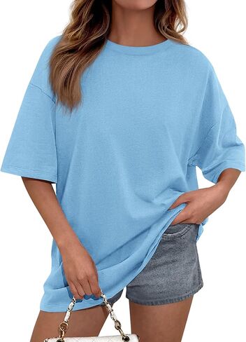 PRETTYGARDEN Women's 2026 Spring Going Out Tops Casual Short Sleeve Crewneck Loose Fit Basic Cute Tee Shirts Summer Outfits in Saudi Arabia