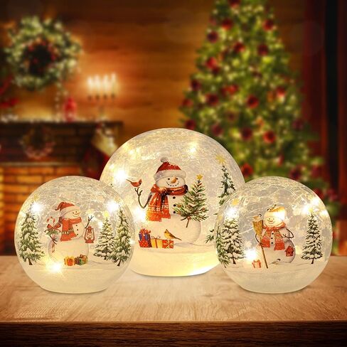 YEAHOME زينة عيد الحب، مجموعة من 2 كرة زجاجية مجعدة أضواء LED مع نمط قلب الحب لديكور الطاولة، كرات مضيئة مع مؤقت للمنزل الداخلي لغرفة المعيشة قطعة مركزية، أحمر in Kuwait