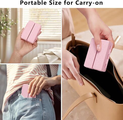 FYY Travel Pill Organizer with Blank Lables,6 Compartments Magnetic Pill Organizer Pill Box for Purse Pocket to Hold Vitamins,Cod Liver Oil,Supplements and Medication-Pink in Saudi Arabia
