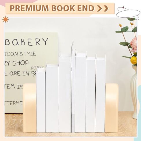 2 Pcs Heavy Duty Book Ends Arch Shaped Decorative Bookends Stopper Modern Book Holders Resin Decor Bookends for Home Shelves Office Lover Gift(Cement Color) in Saudi Arabia