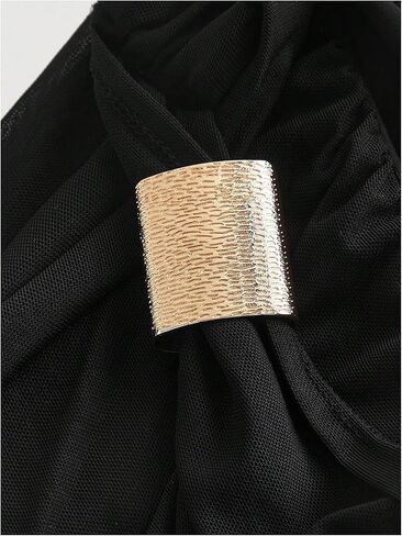 Floerns Women's Elegant Off The Shoulder Midi Dress Metal Sleeveless Ruched Slim Fit Bodycon Party Dresses in Saudi Arabia