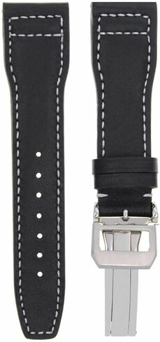 Ewatchparts 20-21-22-23mm حزام ساعة جلدي مع مشبك نشر متوافق مع IWC Pilot البرتغالي Top Gun in Kuwait