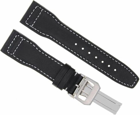 Ewatchparts 20-21-22-23mm حزام ساعة جلدي مع مشبك نشر متوافق مع IWC Pilot البرتغالي Top Gun in Kuwait