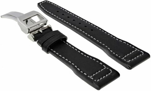 Ewatchparts 20-21-22-23mm حزام ساعة جلدي مع مشبك نشر متوافق مع IWC Pilot البرتغالي Top Gun in Kuwait