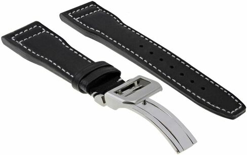 Ewatchparts 20-21-22-23mm حزام ساعة جلدي مع مشبك نشر متوافق مع IWC Pilot البرتغالي Top Gun in Kuwait