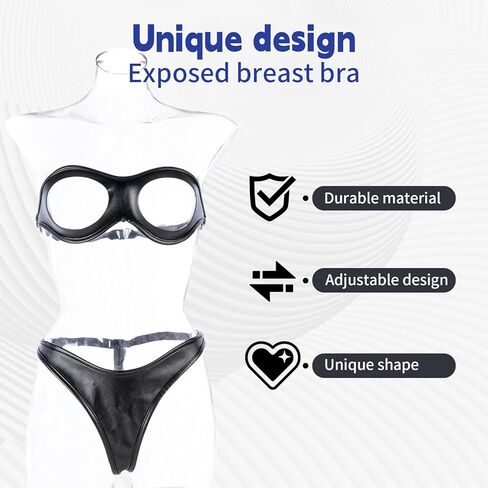 Bondage Lingerie Set Leather Bra Panties Chastity Underwear Sex Harness Adjustable Breast Strap Sexy Couple Restraints Toys in Saudi Arabia