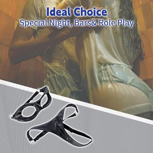 Bondage Lingerie Set Leather Bra Panties Chastity Underwear Sex Harness Adjustable Breast Strap Sexy Couple Restraints Toys in Saudi Arabia