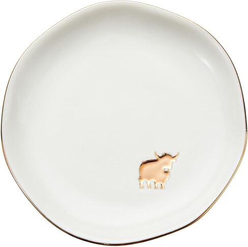 InnoBeta Highland Gifts for Women, Ceramic Jewelry Dish, Trinket Tray for Rings Earrings Necklace Keys, Decorative Plate for Birthday, Christmas, Mother's Day, 4.75" in Saudi Arabia