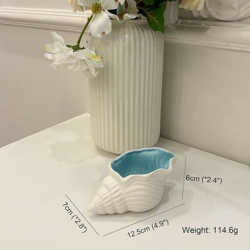 Seashell Decor Jewelry Dish,Ceramic Trinket Tray, Small Key Bowl, Beachy Room Decor Aesthetic,Cute Ceramic Sea Shell Holder for Rings Earrings Necklaces Keys in Saudi Arabia