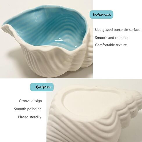 Seashell Decor Jewelry Dish,Ceramic Trinket Tray, Small Key Bowl, Beachy Room Decor Aesthetic,Cute Ceramic Sea Shell Holder for Rings Earrings Necklaces Keys in Saudi Arabia