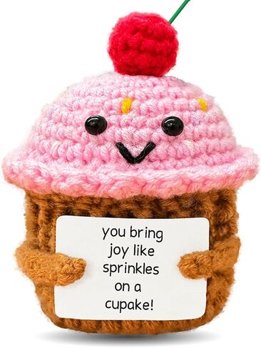 Mini Cupcake Emotional Support Crochet Doll Fun Gift for Best Friends, Positive Cupcake Crochet Inspiring Mental Health Gift for Family and Friends in Saudi Arabia