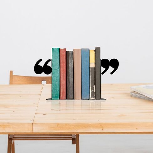 Bookends Decorative Unique Novelty Book Ends for Kids Books - Unique Bookends Decorative Metal Quotation Mark Design Bookshelf Decor, Bookish Decor for Shelves and Book Lovers Gift Ideas in Saudi Arabia