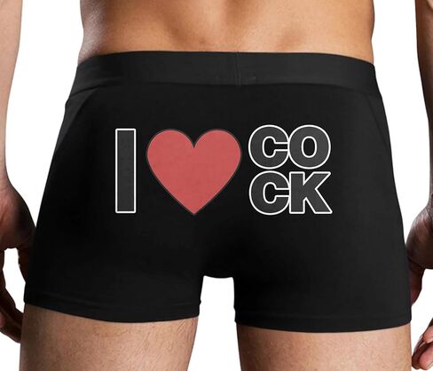 Knaughty Knickers I Heart Cock Love Dick Slutty Whore Black Mens Boxer Brief Sexy Adult Design in Saudi Arabia