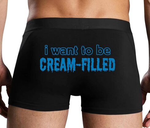 كلسون مطيع أريد أن أكون مملوءًا بالكريمة - cumslut - CREAMPIE - تصميم ملاكم رجالي أسود قابل للخبز بتصميم مثير للبالغين in Kuwait