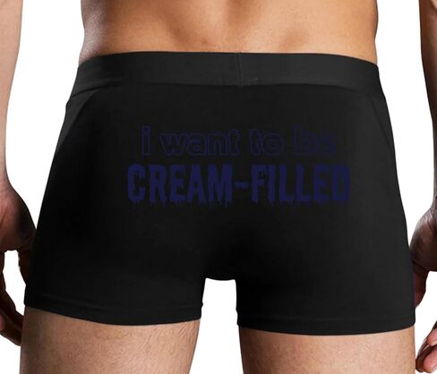 كلسون مطيع أريد أن أكون مملوءًا بالكريمة - cumslut - CREAMPIE - تصميم ملاكم رجالي أسود قابل للخبز بتصميم مثير للبالغين in Kuwait