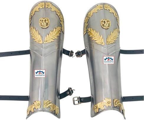 Steel Gladiator Greaves Ancient Roman Medieval Renaissance | Iron Leg Armour Guards Wearable Replica for Cosplay LARP SCA Reenactment Functional Costume Armor Pair Gift for Him in Saudi Arabia