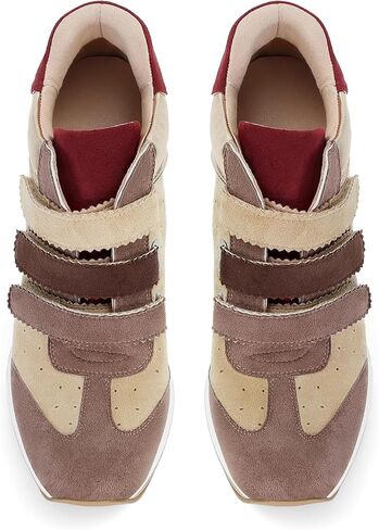 Sneaker Heels for Women High Heel Suede Tennis Shoes Sport Dressy Round T-Toe Comfort Stiletto Style Fashion Hook&Loop Vintage Platform Y2k in Saudi Arabia