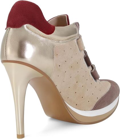 Sneaker Heels for Women High Heel Suede Tennis Shoes Sport Dressy Round T-Toe Comfort Stiletto Style Fashion Hook&Loop Vintage Platform Y2k in Saudi Arabia