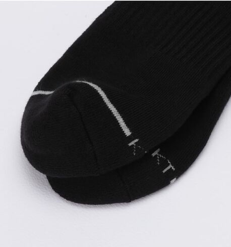 Athletic Crew Socks, 3 Pairs Pack size 10-13, Black, Ribbed Cotton Blend, Moisture-Wicking in Saudi Arabia