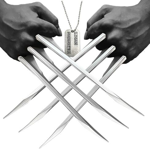 Plastic Wolf Claws Set for Adults, Logan & X-23 Metal-Like Ninja Weapon Cosplay Props for Halloween,Cosplay Party in Saudi Arabia