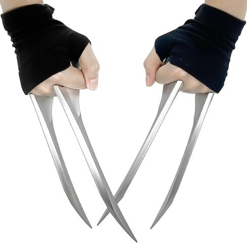 Plastic Wolf Claws Set for Adults, Logan & X-23 Metal-Like Ninja Weapon Cosplay Props for Halloween,Cosplay Party in Saudi Arabia
