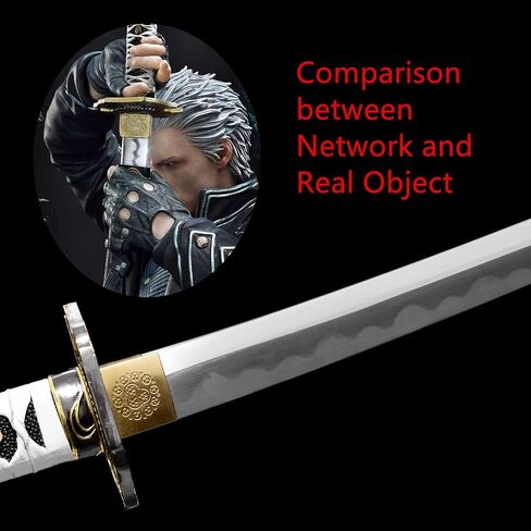Devil May Cry 5 Vergil Anime Cosplay Sword Warrior Yamato Sword/Dante's Rebellion， 42.5in Katana Sword Real,Fully Handcrafted top in Saudi Arabia