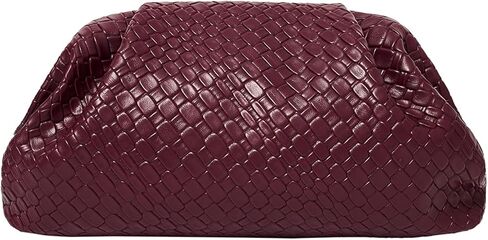Women’s Woven Evening Bag Clutch Purse, Elegant Dumpling Handbag PU Leather Ruched Bag for Party Cocktail Wedding in Saudi Arabia