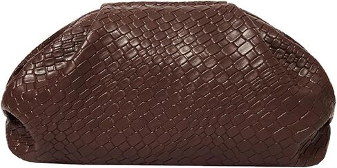 Women’s Woven Evening Bag Clutch Purse, Elegant Dumpling Handbag PU Leather Ruched Bag for Party Cocktail Wedding in Saudi Arabia
