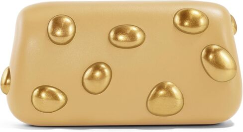 Clutch Purses for Women Formal, Elegant PU Leather Evening Bags with Chain, Trendy Gold Studs Handbags 2026 in Saudi Arabia
