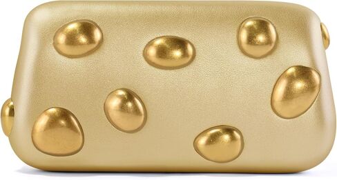Clutch Purses for Women Formal, Elegant PU Leather Evening Bags with Chain, Trendy Gold Studs Handbags 2026 in Saudi Arabia