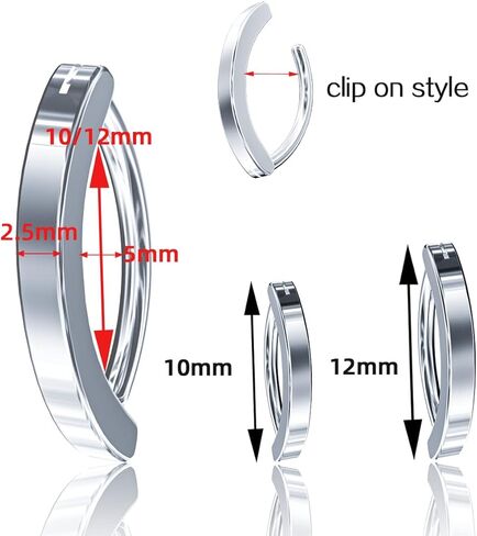 2Pcs 14G Clicker Hoop Belly Button Ring for Women, Surgical Steel Belly Ring Simple Reverse Navel Rings Body Jewelry in Saudi Arabia