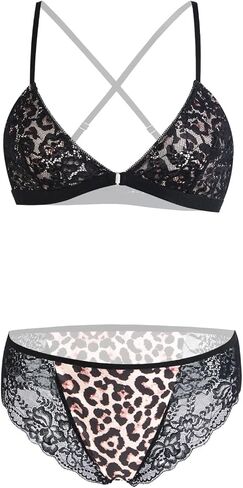 Sexy Lingerie Sets For Women Wireless Bra And Panty Sets Comfortable Push Up Bra See Through Lace Bralette in Saudi Arabia