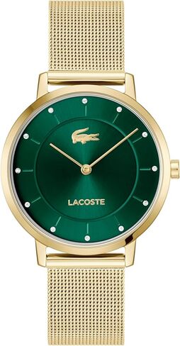 Lacoste Crocorigin Women's 2H Quartz Watch – 35mm Slim Case, Crystal Sunray Dial, Mesh Bracelet, Elegant and Versatile - Gift for Her in Saudi Arabia