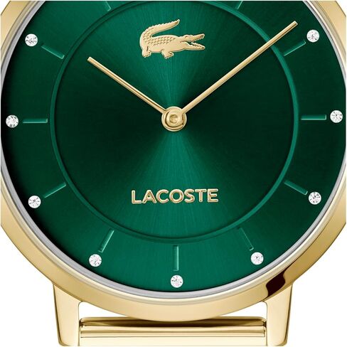 Lacoste Crocorigin Women's 2H Quartz Watch – 35mm Slim Case, Crystal Sunray Dial, Mesh Bracelet, Elegant and Versatile - Gift for Her in Saudi Arabia