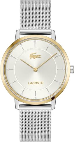 Lacoste Crocorigin Women's 2H Quartz Watch – 35mm Slim Case, Crystal Sunray Dial, Mesh Bracelet, Elegant and Versatile - Gift for Her in Saudi Arabia