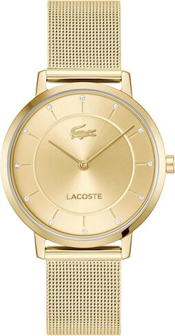 Lacoste Crocorigin Women's 2H Quartz Watch – 35mm Slim Case, Crystal Sunray Dial, Mesh Bracelet, Elegant and Versatile - Gift for Her in Saudi Arabia