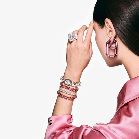 Swarovski Watch, Octagon Cut Bracelet, White, Stainless Steel in Saudi Arabia